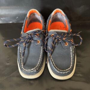 Sperry Baby Boy Blue and Orange Moccasin Boat Shoes